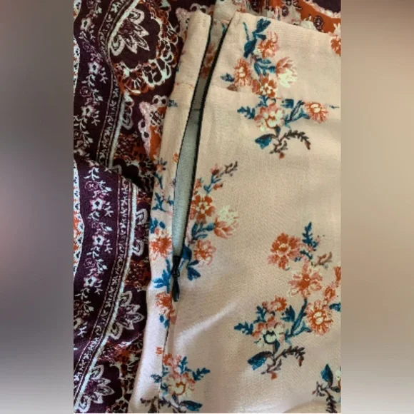 Charlotte Russe Pink Burgundy Floral Maxi Skirt Rayon Boho XL Extra Large GUC - Picture 6 of 15